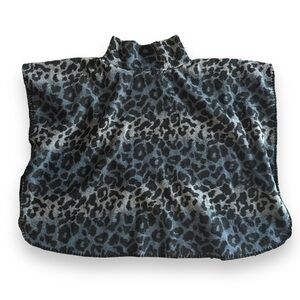OSFM leopard print soft poncho cape